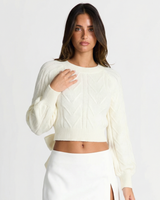 Betsy | Relaxed Cropped Cable Knit Top