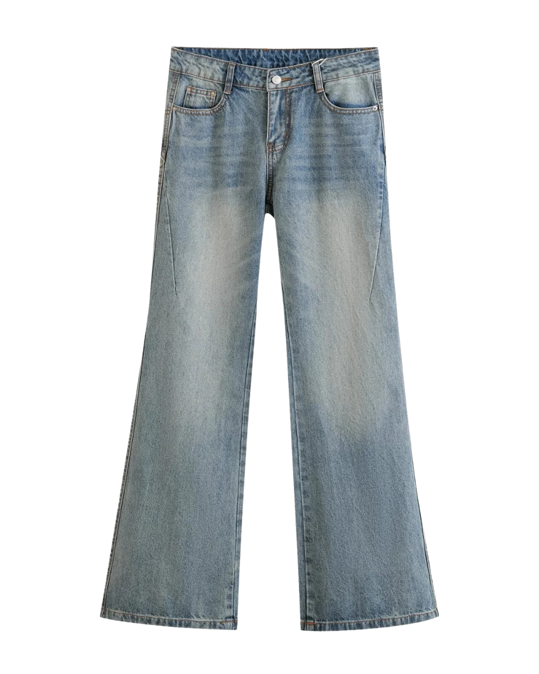 Darcie | Wide Leg Faded Wash Jeans