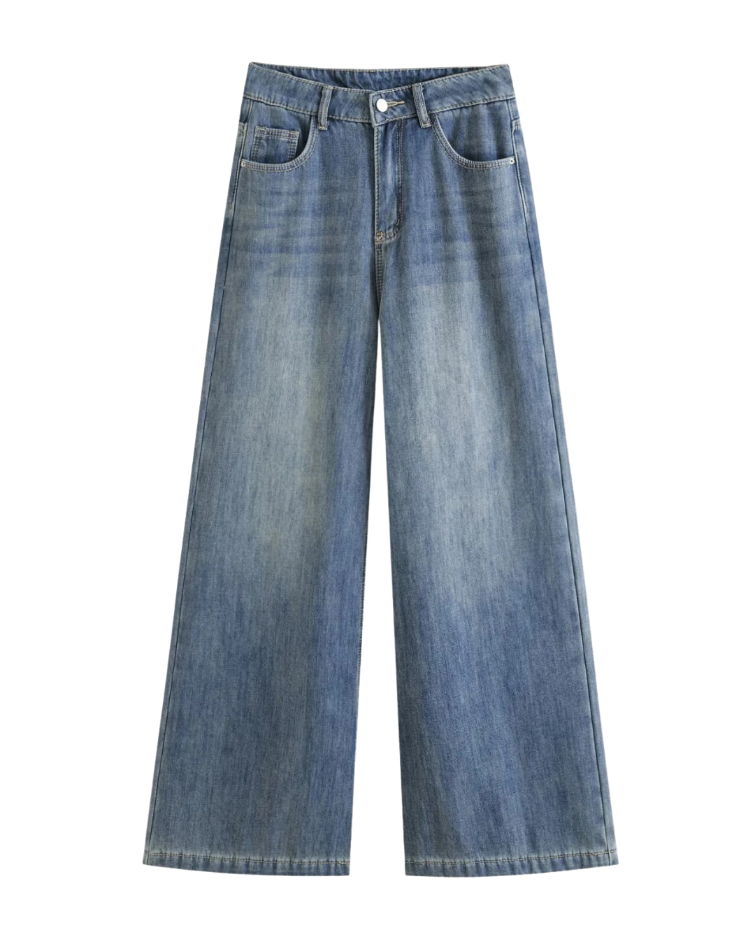 Maren | Wide Leg Jeans Light Blue High Waisted Vintage Faded