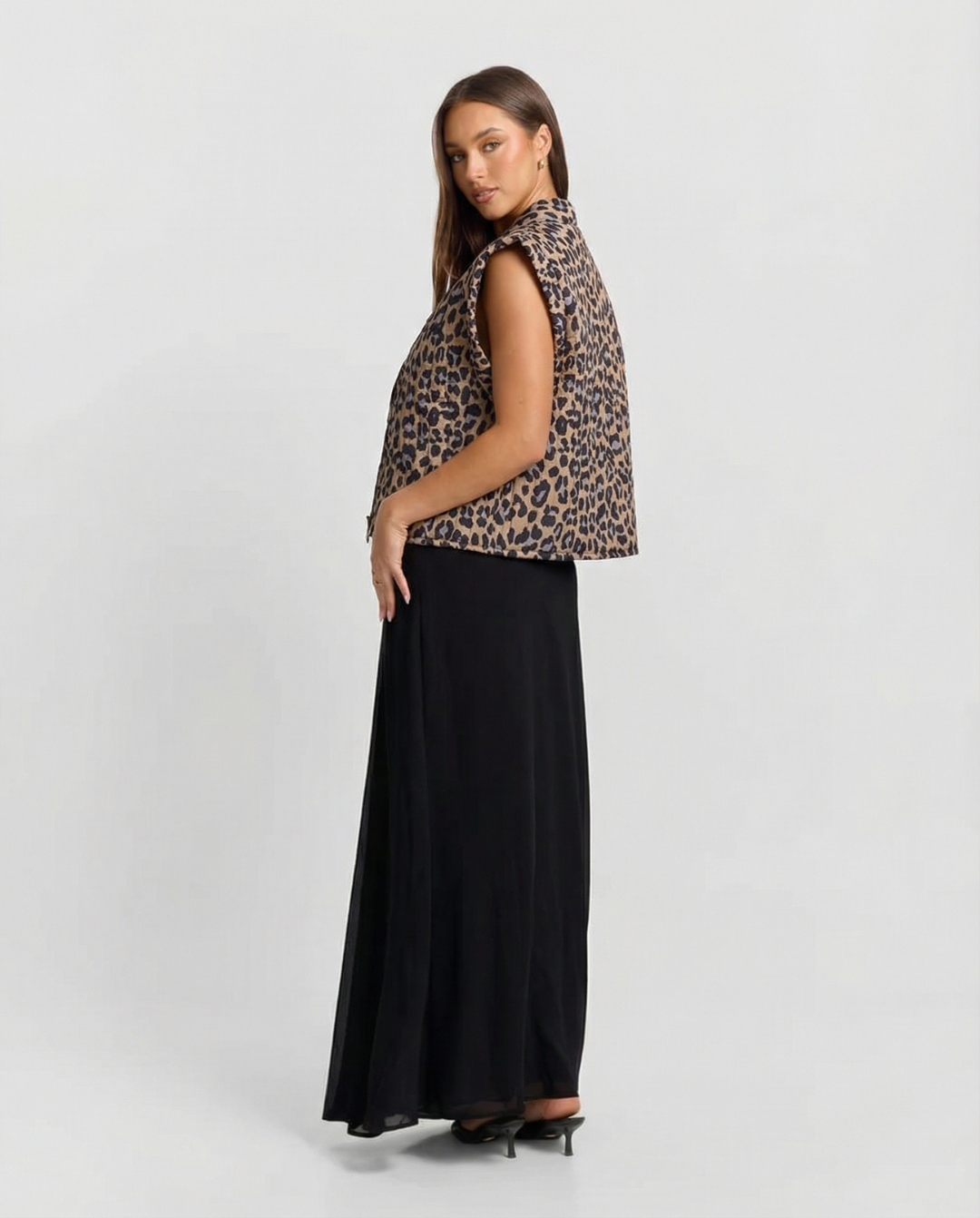 Zoe | Leopard Print Quilted Vest