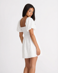 Sadie | Cotton Smocked Puff Sleeve Mini Dress