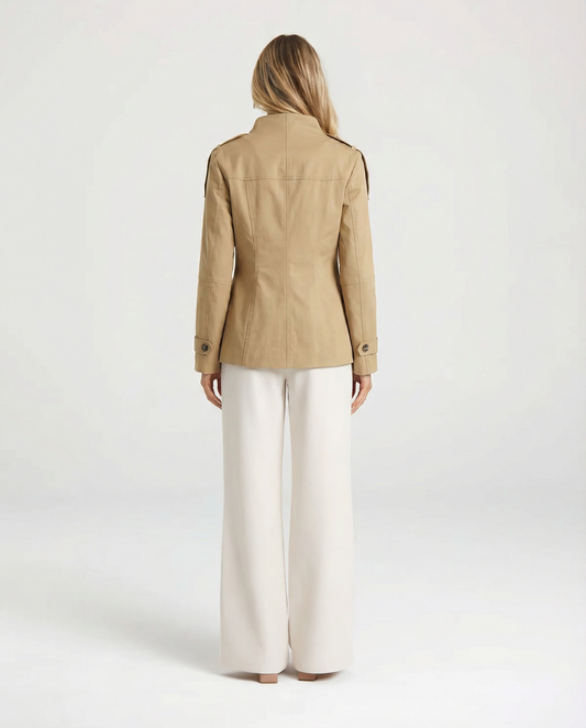 Alma | Utility Jacket Camel Long Pocket Button