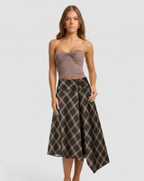 Holly | Plaid Asymmetric A-Line Midi Skirt