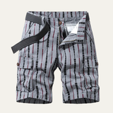 Gideon | Relaxed Vertical Stripe Cargo Shorts for Men