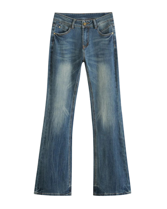 Cora | Wide Leg Jeans Light Blue High Waisted Vintage Faded