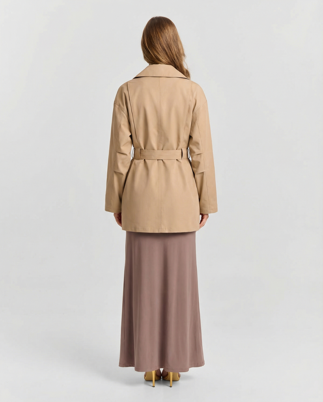 Stella | Cropped Belted Trench Coat