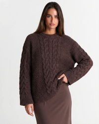 Anya | Relaxed Chunky Cable Knit Top