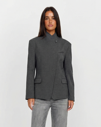 Isla | Stand Collar Asymmetric Tailored Blazer