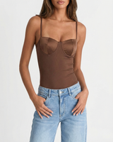 Megan | Sweetheart Corset Top in Brown, Light Khaki & Army Green
