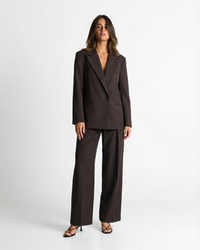 Grace | Linen Single-Breasted Blazer and Wide Leg Trouser Set
