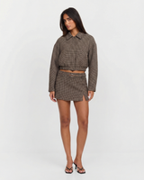 Sara | Check Cropped Jacket Mini Skirt Co-ord Set
