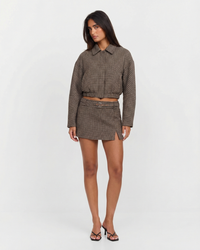 Sara | Check Cropped Jacket Mini Skirt Co-ord Set