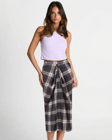 Nora | Plaid Wrap Midi Skirt