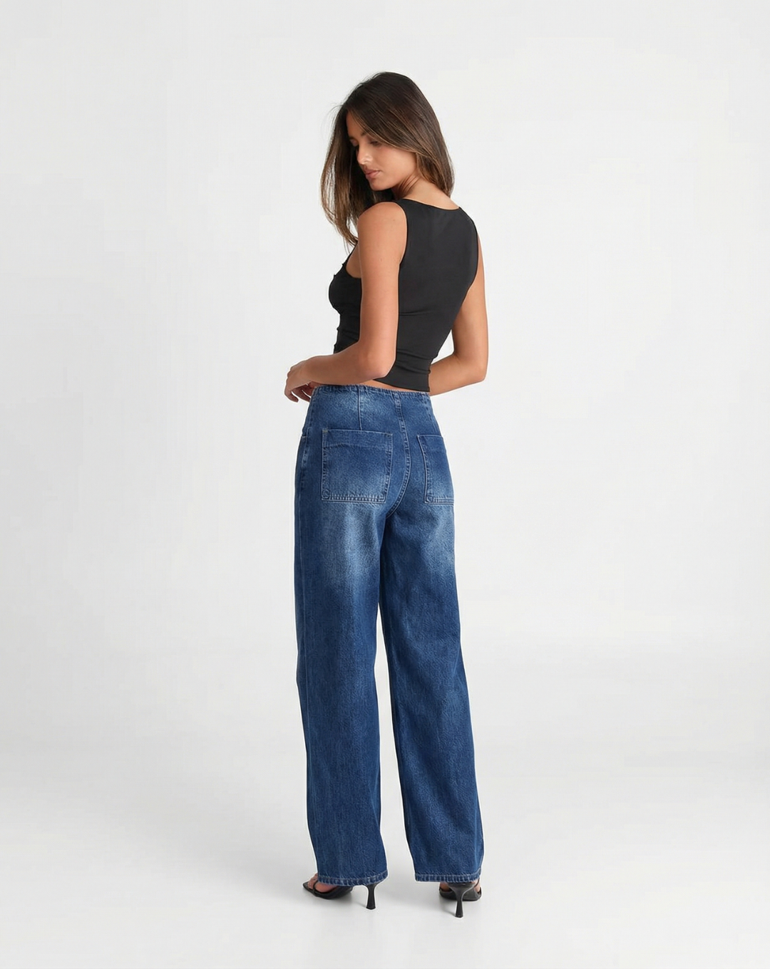 Gracie | High Waist Wide Leg Button Fly Jeans