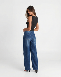 Gracie | High Waist Wide Leg Button Fly Jeans