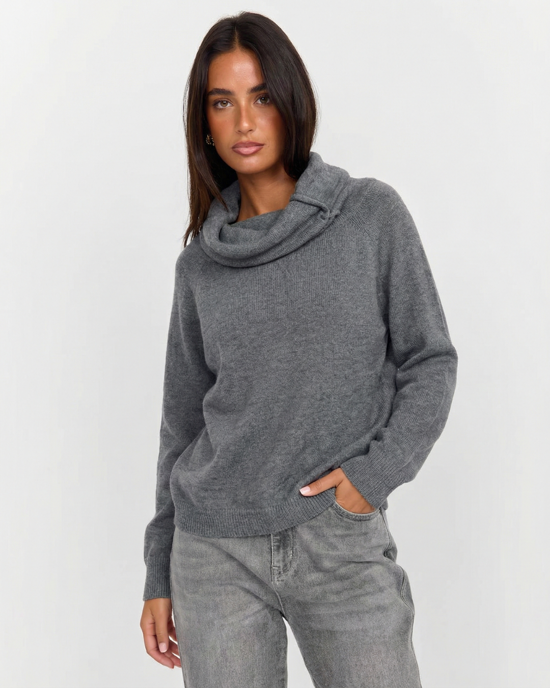 Alicia | Relaxed Cowl Neck Knit Top