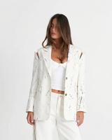 Lois | Relaxed Structured White Blazer
