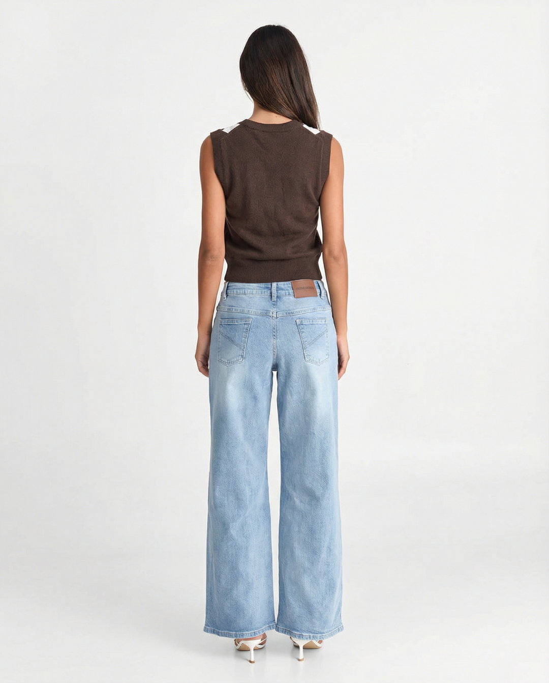 Robyn | Cropped Argyle Button-Front Knit Vest