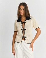 Maya | Tie Front Crochet Top