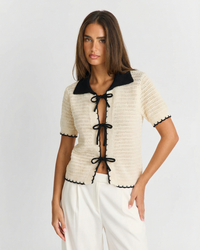Maya | Tie Front Crochet Top