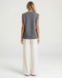 Eva | Boxy Cropped Ribbed Knit Vest