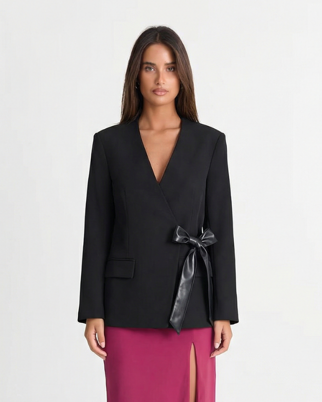 Hope | Structured Tie-Front Blazer