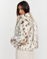 Betsy | Leopard Print Cropped Faux Fur Jacket