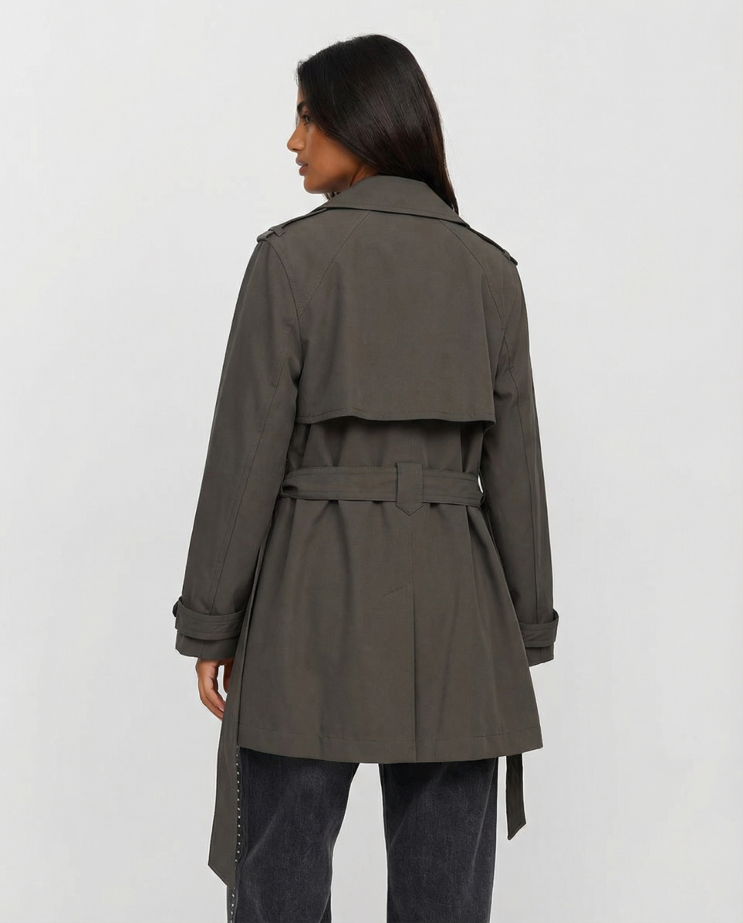 Poppy | Khaki Belted Trench Coat