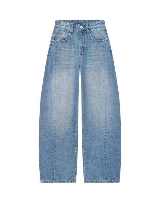 Neve | High Waisted Wide Leg Jeans Light Blue Vintage