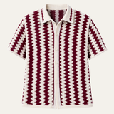 Emerson | Casual Crochet Knit Polo Shirt