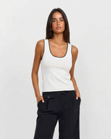 Naomi | Contrast Trim Ribbed Tank Top