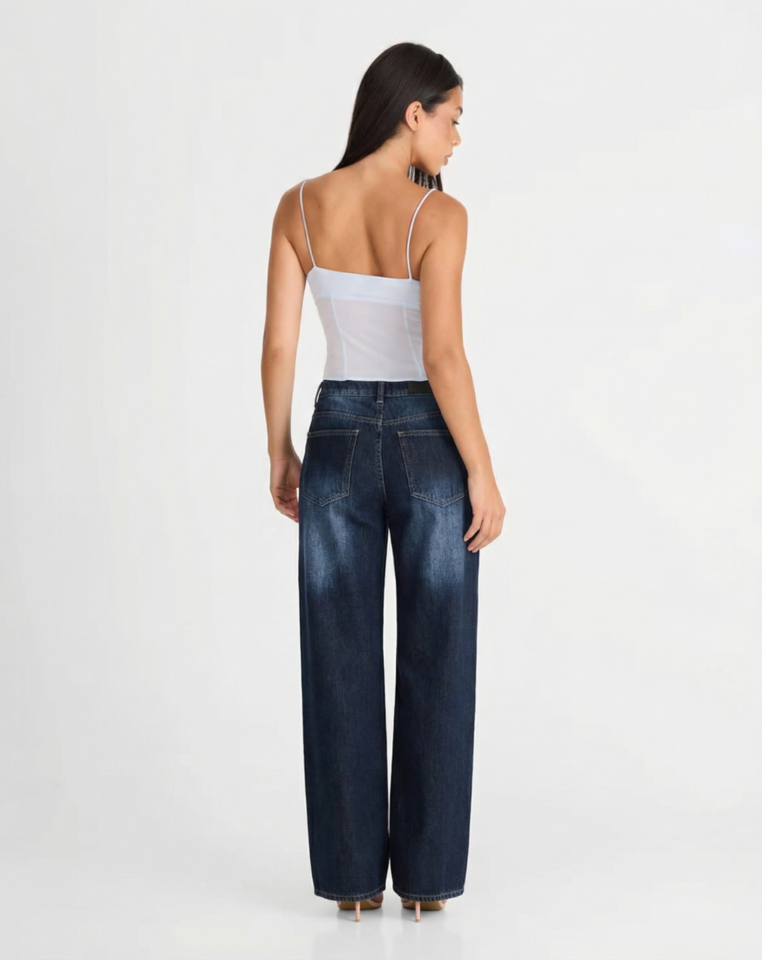 Vera | High Waisted Wide Leg Jeans Dark Blue Dark Wash