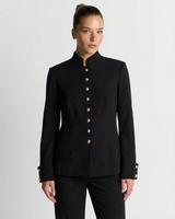 India | Mandarin Collar Gold Button Blazer