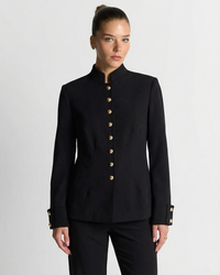 India | Mandarin Collar Gold Button Blazer