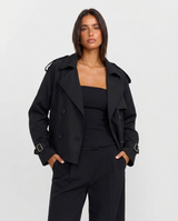 Rebecca | Cropped Double-Breasted Trench Coat