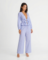 Romy | Striped Tie Front Wide Leg Co-ord Set