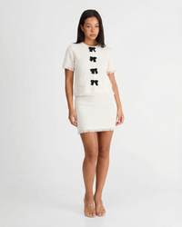 Juno | Boucle Knit Bow Detail Co-ord Set