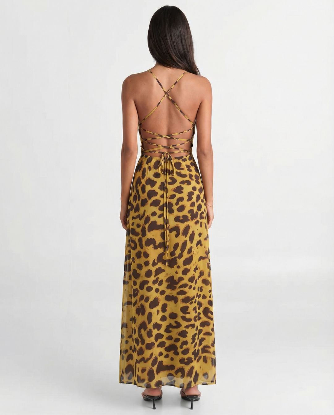 Eloise | Leopard Print Chiffon Maxi Slip Dress