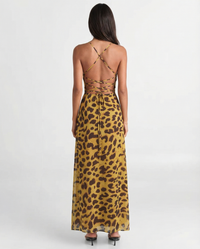 Eloise | Leopard Print Chiffon Maxi Slip Dress