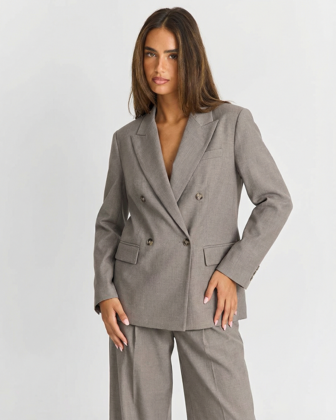 Jessica | Relaxed Double Breasted Wide Leg Trouser Suit Set