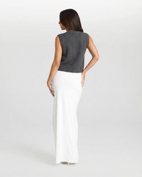India | Ribbed Button-Front Cropped Vest with Pockets