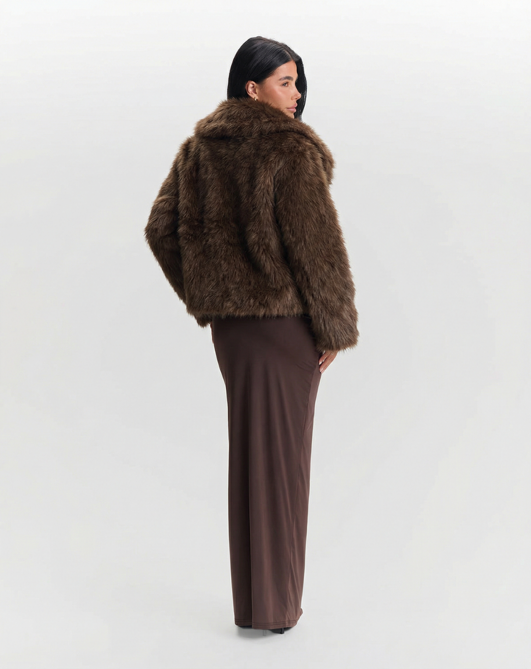 Jasmine | Oversized Lapel Faux Fur Jacket