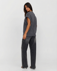 Lila | Oversized Ribbed Cropped Knit Vest