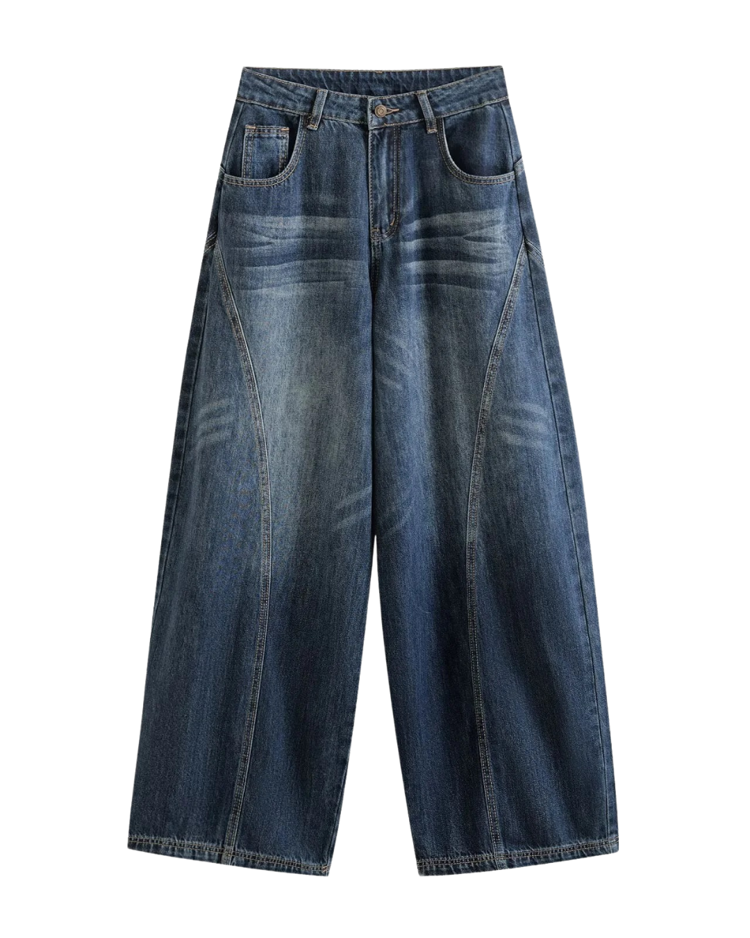 Thea | Wide Leg Diagonal Seam Jeans