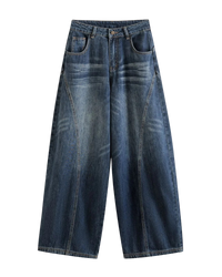 Thea | Wide Leg Diagonal Seam Jeans