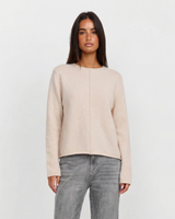 Phoebe | Centre Seam Crew Neck Long Sleeve Relaxed Cropped Knit Top