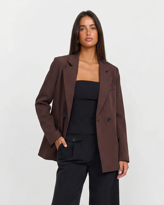 Mia | Oversized Double Breasted Suiting Blazer
