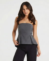 Darcy | Strapless Pleated Peplum Top