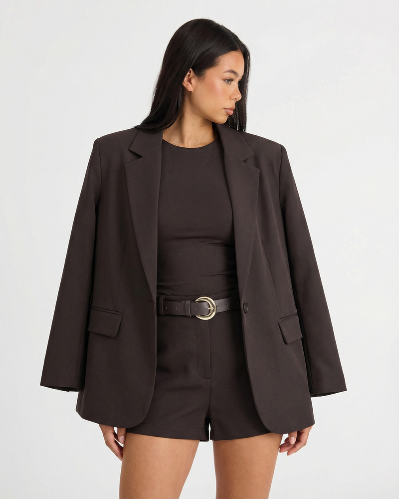 Freya | Chocolate Brown Blazer Shorts Co-ord