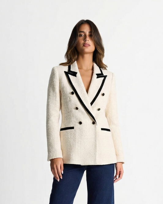 Opal | Winter Tweed Blazer Cream Contrast